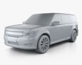 Ford Flex 2015 3d model clay render