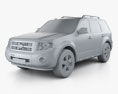 Ford Escape 2015 3D模型 clay render