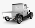 Ford Model A Pickup Closed Cab 1928 3D模型 后视图