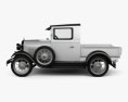 Ford Model A Pickup Closed Cab 1928 3D 모델  side view