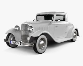 3D model of Ford Model B De Luxe Coupe V8 1932