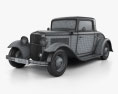 Ford Model B De Luxe Coupe V8 1932 Modelo 3d wire render