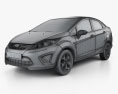 Ford Fiesta Sedán (US) 2012 Modelo 3D wire render