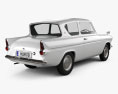 Ford Anglia 105e 2-door Saloon 1967 3d model back view