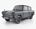 Ford Anglia 105e 2-door Saloon 1967 3d model wire render