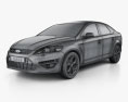 Ford Mondeo 세단 Mk4 2013 3D 모델  wire render
