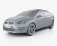 Ford Mondeo 轿车 Mk4 2011 3D模型 clay render