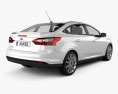 Ford Focus 轿车 Titanium 2012 3D模型 后视图