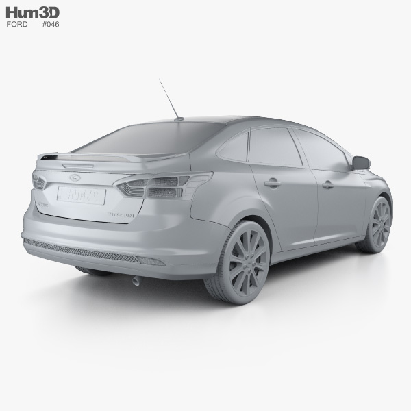  Ford Focus sedan Titanium 2015 modelo 3D - Vehículos en Hum3D
