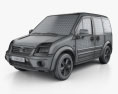 Ford Tourneo Connect LWB 2014 3D 모델  wire render