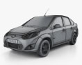 Ford Fiesta Rocam Седан (Brazil) 2014 3D модель wire render