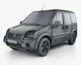 Ford Tourneo Connect SWB 2014 3Dモデル wire render