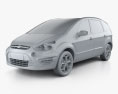 Ford S-Max 2014 3d model clay render