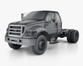Ford F-650 / F-750 Super Cab Chassis 2014 3d model wire render