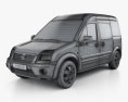 Ford Transit Connect LWB 2014 3D 모델  wire render