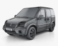 Ford Transit Connect SWB 2014 3D 모델  wire render