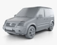 Ford Transit Connect SWB 2014 3D 모델  clay render