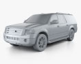 Ford Expedition 2014 3d model clay render