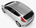 Ford Fiesta 掀背车 3门 (EU) 2012 3D模型 顶视图