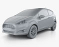 Ford Fiesta hatchback 3-door (EU) 2016 3d model clay render