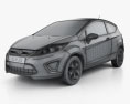 Ford Fiesta hatchback 3 portas (US) 2012 Modelo 3d wire render