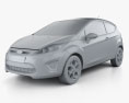 Ford Fiesta hatchback 3 portes (US) 2012 Modèle 3d clay render