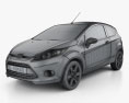 Ford Fiesta Van 2012 3D-Modell wire render
