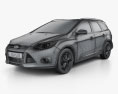 Ford Focus Wagon 2014 Modelo 3d wire render