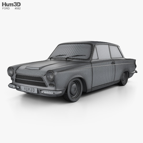 Lotus Cortina 3D Model o93616 4 Ford Lotus Cortina Mk1 1963 3d model wire render