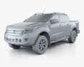 Ford Ranger Wildtrak Double Cab 2014 3d model clay render