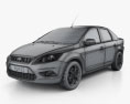 Ford Focus sedan 2011 3D-Modell wire render