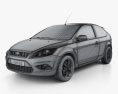 Ford Focus hatchback 3-door 2011 3d model wire render