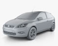 Ford Focus hatchback 3-door 2011 3d model clay render