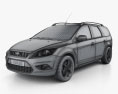 Ford Focus estate 2011 3d model wire render