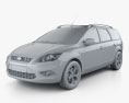 Ford Focus estate 2011 3d model clay render