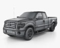 Ford F-150 Super Cab 2014 3D 모델  wire render