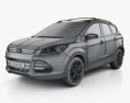 Ford Escape with HQ interior 2016 3d model wire render