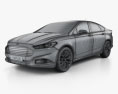 Ford Fusion (Mondeo) with HQ interior 2016 3d model wire render