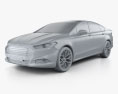 Ford Fusion (Mondeo) with HQ interior 2016 3d model clay render
