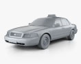 Ford Crown Victoria New York Taxi 2011 3d model clay render