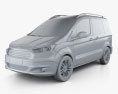 Ford Tourneo Courier 2016 3d model clay render