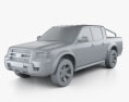 Ford Ranger Cabina Doppia 2003 Modello 3D clay render