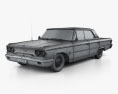 Ford Galaxie 500 hardtop 1963 3d model wire render