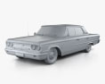 Ford Galaxie 500 hardtop 1963 3d model clay render
