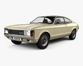 3D model of Ford Granada coupe EU 1972