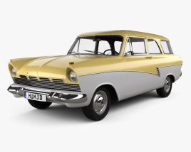 Ford Taunus P2 17M kombi 1957 3D model