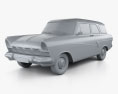 Ford Taunus P2 17M kombi 1957 3d model clay render