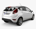 Ford Fiesta Zetec 5-door hatchback 2012 3d model back view