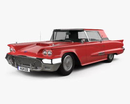 3D model of Ford Thunderbird Sport Coupe 1958