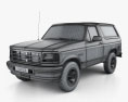 Ford Bronco 1996 3d model wire render